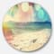 Designart - Colorful Serenity Tropical Beach' Large Seashore Metal Circle Wall Art